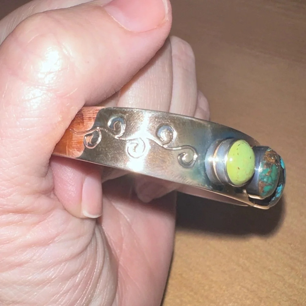 Multi stone & sterling silver cuff bracelet by Jay King - Picture 6 of 12